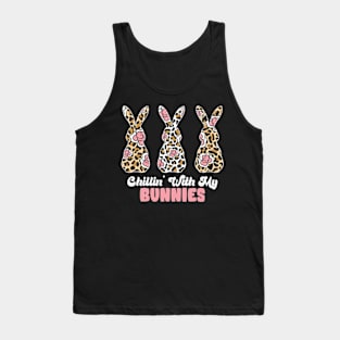 Cute Leopard Easter Bunny Chillin' with My Bunnies Tank Top